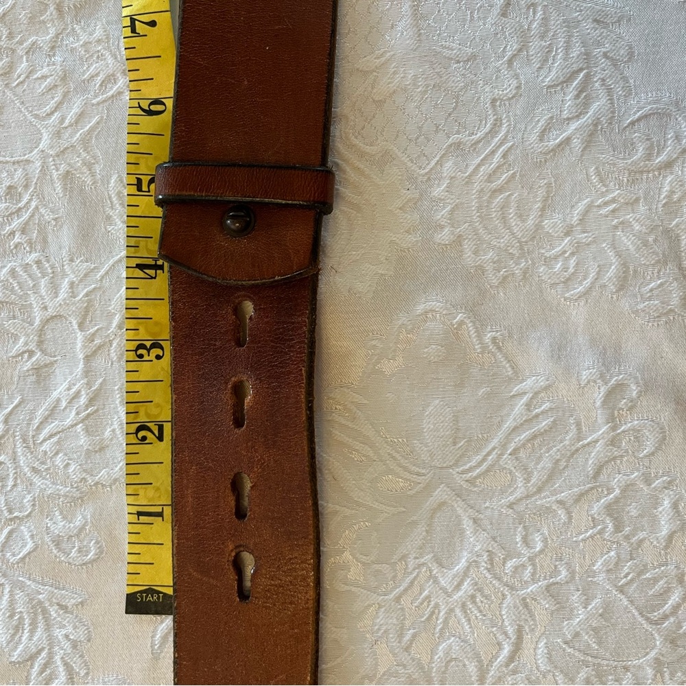 Vintage 70s leather belt with great hardware. Unmarked Etienne Aigner? - Picture 8 of 16